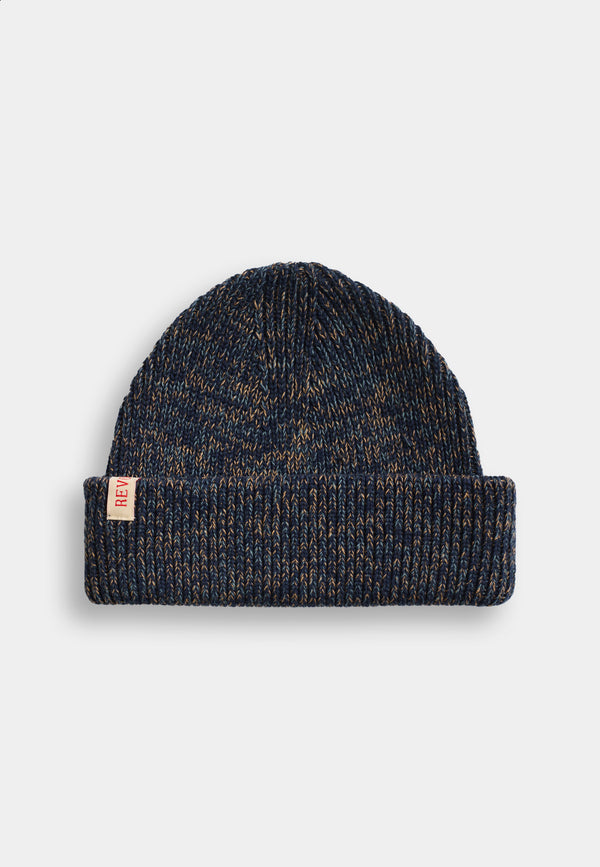 Revolution Fisherman Navy Beanie Unisex dunkelblau meliert