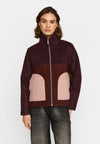 Selfhood Block Jacket Burgundy Damen Wollmix Jacke braun