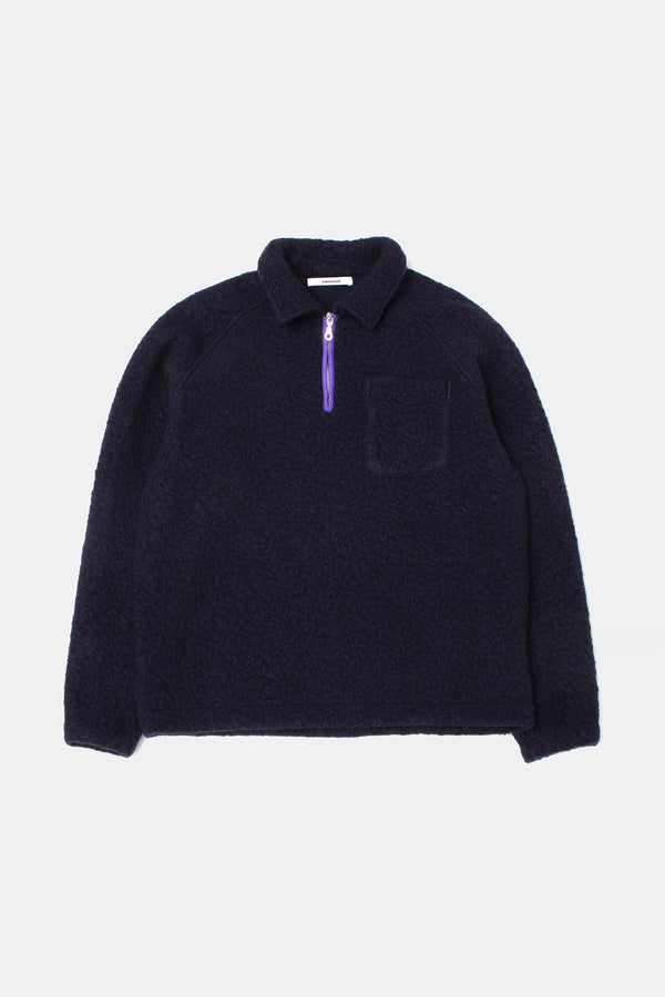 Edmmond Studios Unconventional Zip Logo Plain Navy Herren – Vorderansicht