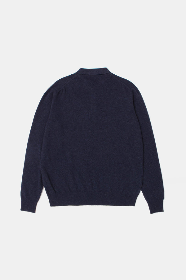 Edmmond Studios Wool Polo Navy – Rückansicht