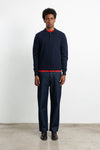Edmmond Studios Wool Polo Navy – am Model vorne