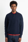 Edmmond Studios Wool Polo Navy – Kragen und Passform