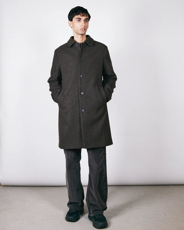 Brixtol Textiles T-Coat Wool Brown Herren Wollmantel braun