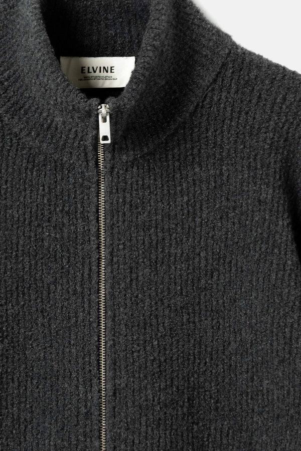 Elvine Joakim Dark Grey Melange Herren Strickjacke – Produktansicht 1