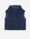 Bobo Choses Reversible Nylon Vest Navy Blue Damen Weste Sherpa blau