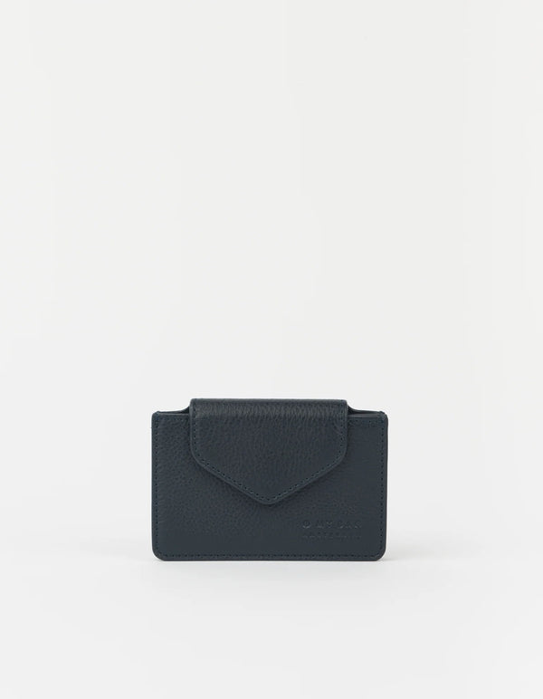 O MY BAG Harmonica Wallet Universe Blue Soft Grain Leather Portemonnaie Geldbörse blau