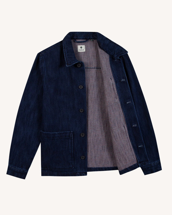 Faguo Lorge Denim Jacke Blau Herren Bio-Baumwolle blau