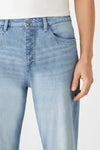 Dawn RISE Relaxed Tapered Bright Blue Minimal Stretch Jeans Hose Herren Hellblau