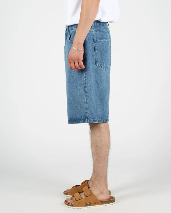 Wemoto Blue Denim 5-Pocket Shorts Herren blau