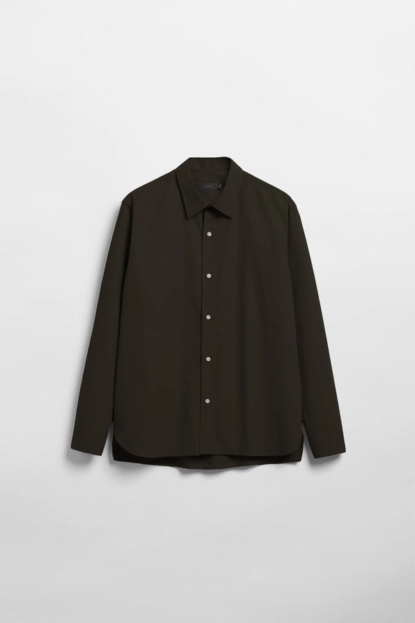 Elvine Ossian Poplin Deep Olive Herren Hemd oliv
