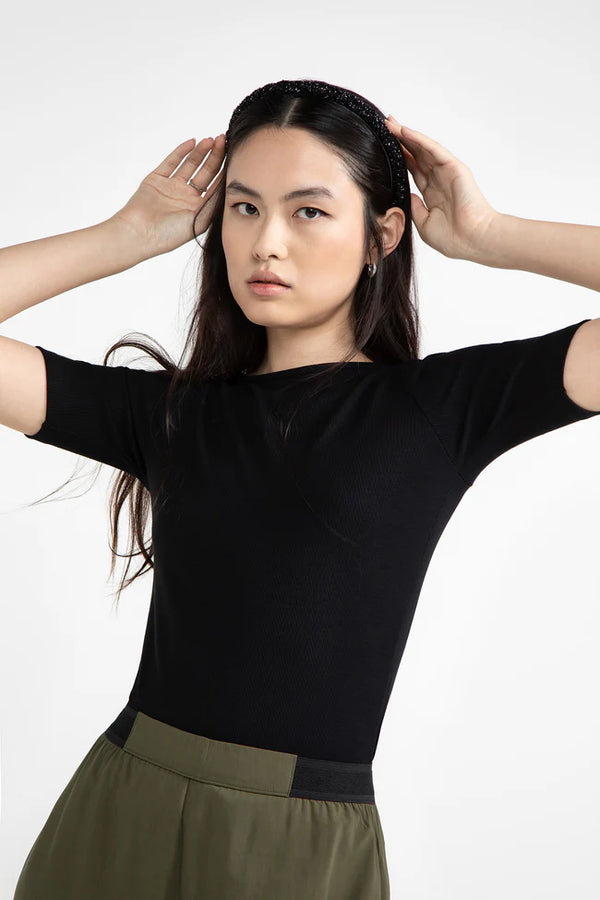 Lovjoi Arnelia T-Shirt Black Viskose Damen schwarz