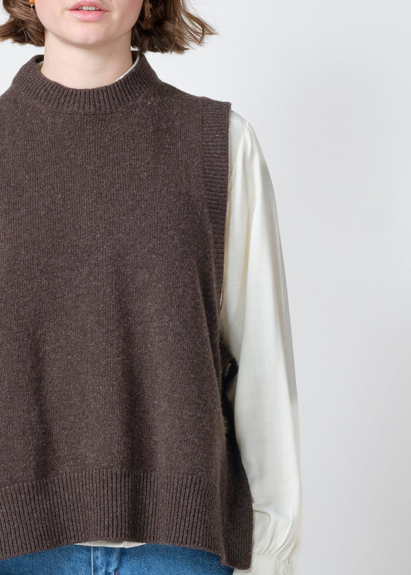Klitmøller Nala Knit Vest Taupe Damen Pullunder Merino beige braun