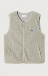 American Vintage Hoktown Teddyfleece Weste Polar Chine Meliert Herren hellgrau