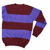 Harley of Scotland Streifenpullover Dunkelrot-Violett Detail Rückseite
