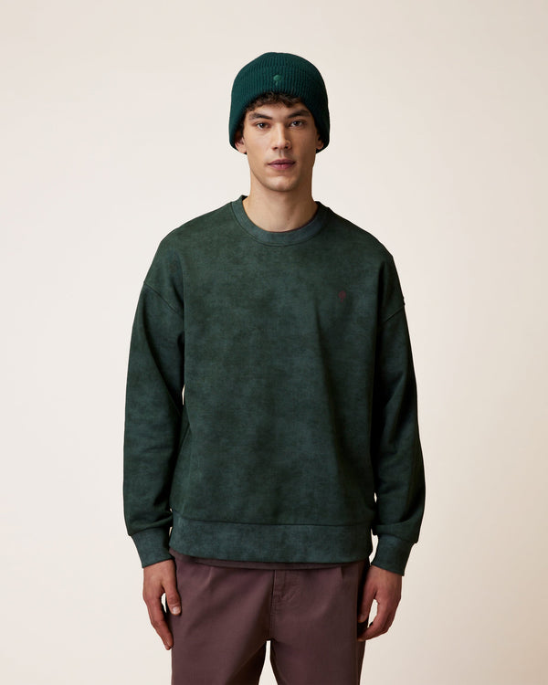 Faguo Fango Sweatshirt Dark Green Herren Modelansicht