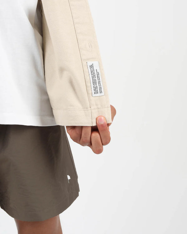 Wemoto Cotton Twill Worker Shirt Hemd Herren beige