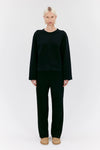 Elvine Alba Cropped Sweatshirt Damen Pullover schwarz