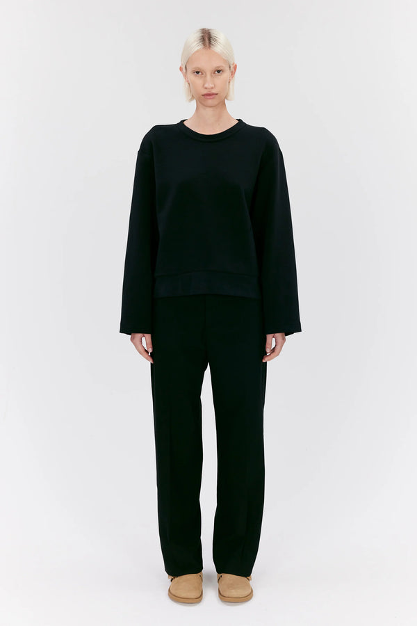 Elvine Alba Cropped Sweatshirt Damen Pullover schwarz
