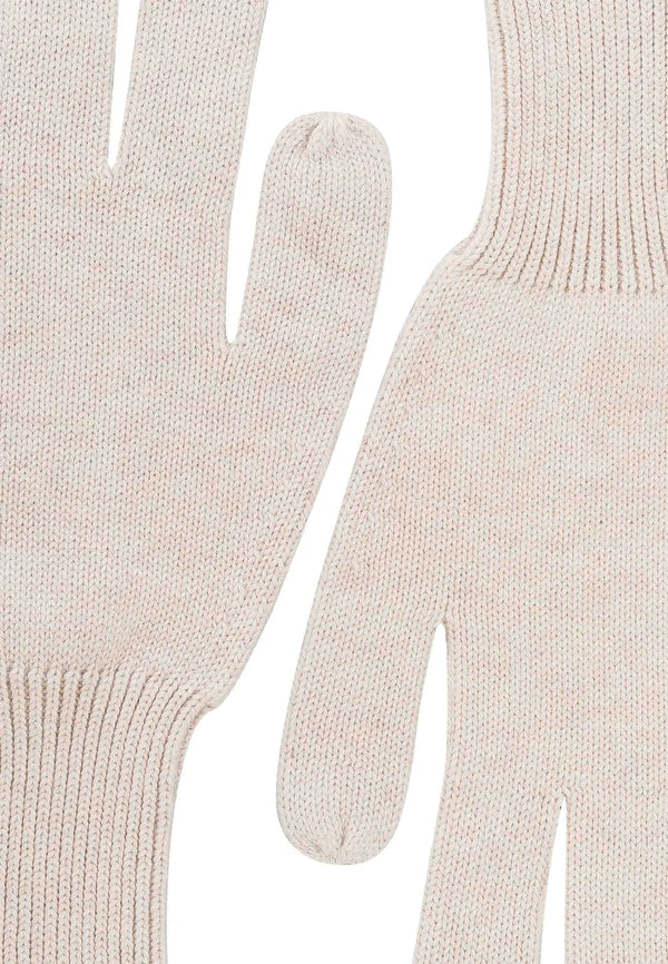 MELA Unisex Strick Handschuhe RISHI Cream Melange Weiß