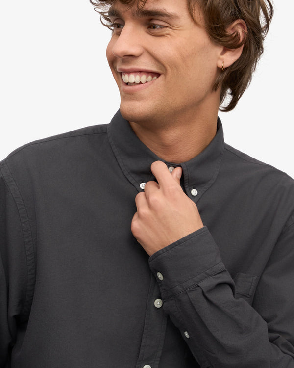 Colorful Standard Lava Grey Organic Button-Down Shirt Hemd Herren grau