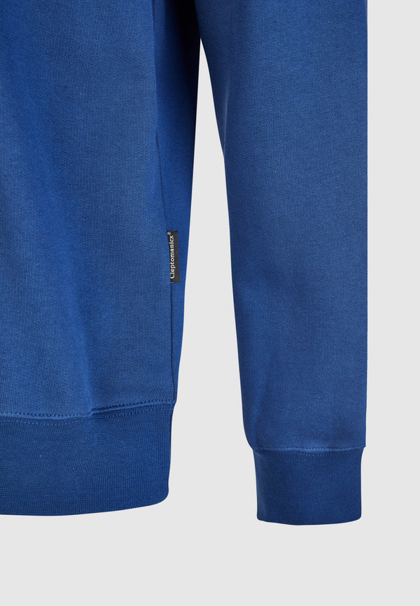 Cleptomanicx Estate Blue Ligull Classic Quarter Zip Pullover Herren blau