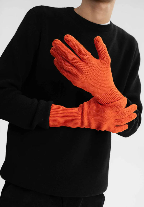 MELA Unisex Strick Handschuhe RISHI Orange Brick