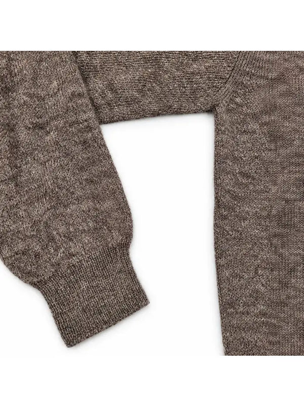 Harley of Scotland Shetland-Pullover Herren Hellbraun meliert – Detail an Ärmel und Bündchen