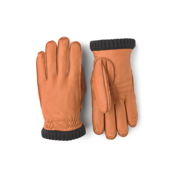 Hestra Deerskin Primaloft Rib Cork Lederhandschuhe Herren hellbraun