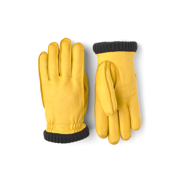 Hestra Deerskin Primaloft Rib Natural Yellow Lederhandschuhe Herren naturgelb