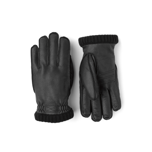 Hestra Deerskin Primaloft Rib Herren Lederhandschuhe schwarz