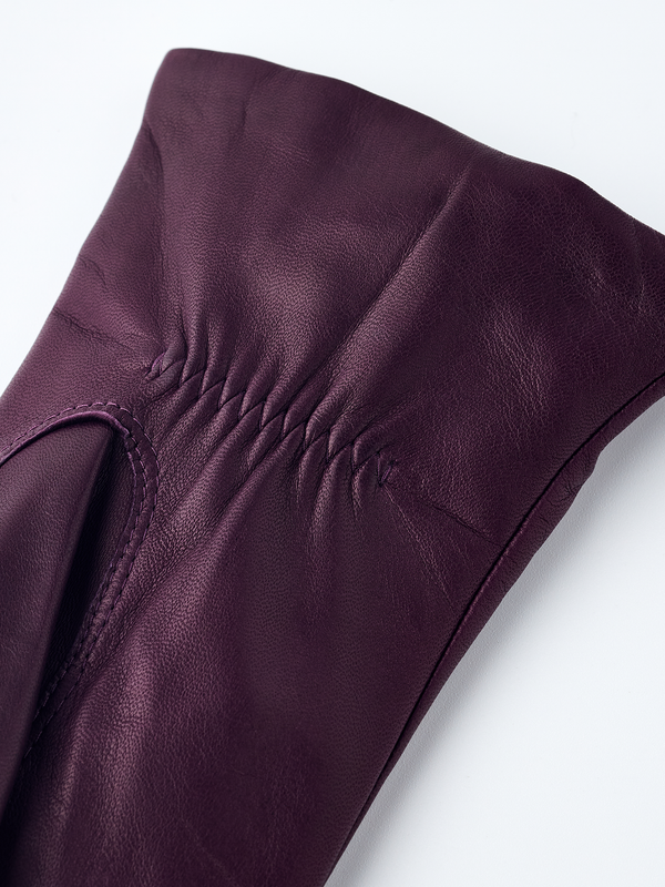 Hestra Elisabeth Dark Plum Lederhandschuhe Damen pflaumenlila – Ansicht 3