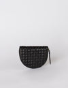 O My Bag Laura Coin Purse Black Woven Leder Portemonnaie schwarz