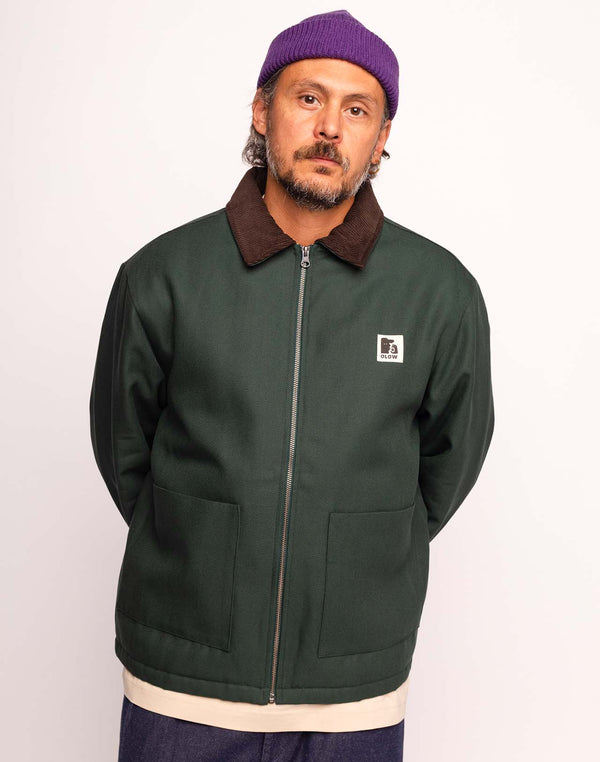 OLOW Yarm Jacke Vert Mélèze – Rückendetail