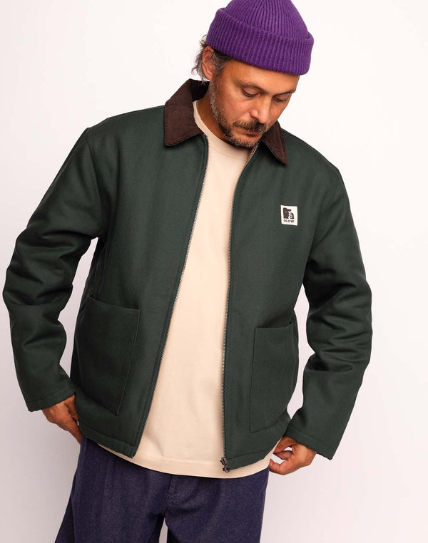 OLOW Yarm Jacke Vert Mélèze – Detailansicht