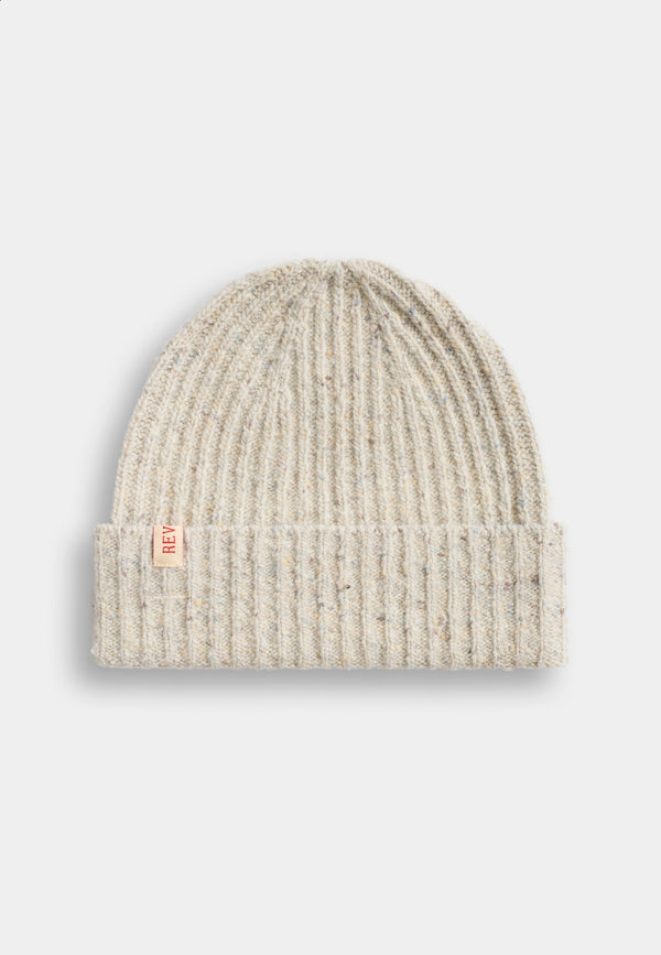 Revolution Melange Beanie Mütze Unisex Weiß – Ansicht 1