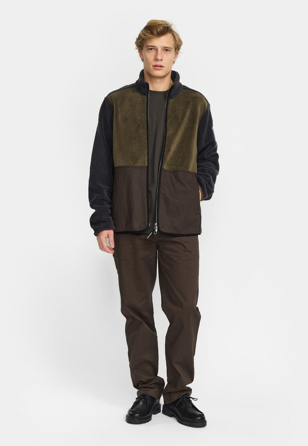 Revolution Blocked Teddyjacke Herren Darkgrey – Vorderansicht