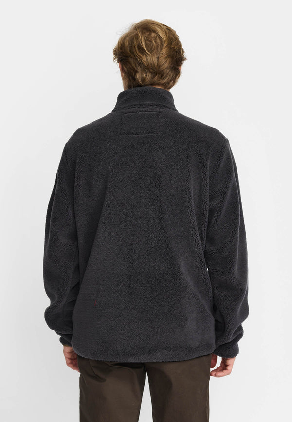Revolution Blocked Teddyjacke Herren Darkgrey – Seitenansicht