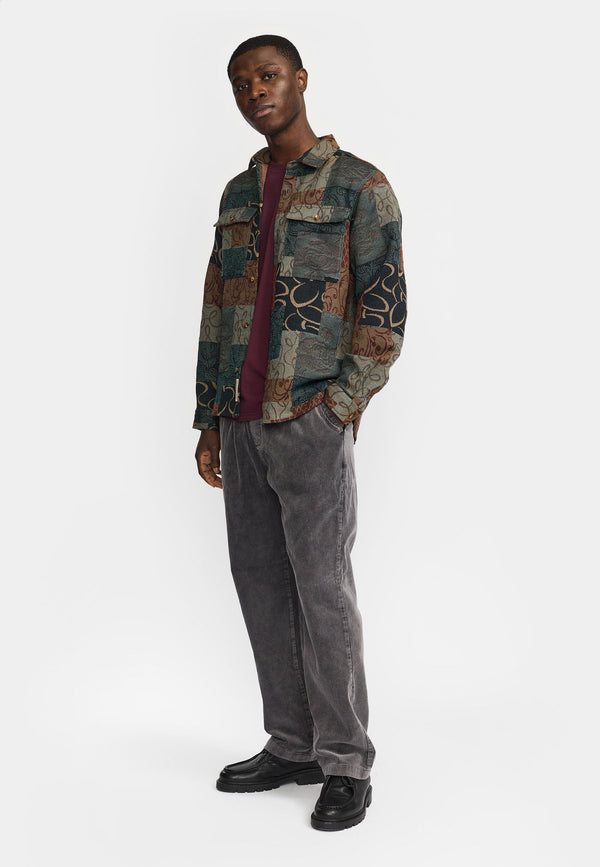 Revolution Utility Shirt Hemd Petrol – Seitenansicht am Model