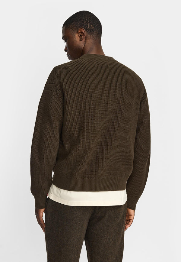 Revolution Strickjacke Herren Army – Rückansicht