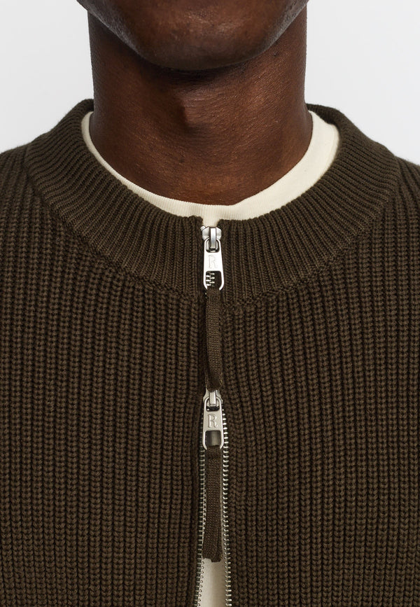 Revolution Strickjacke Herren Army – Strickdetail
