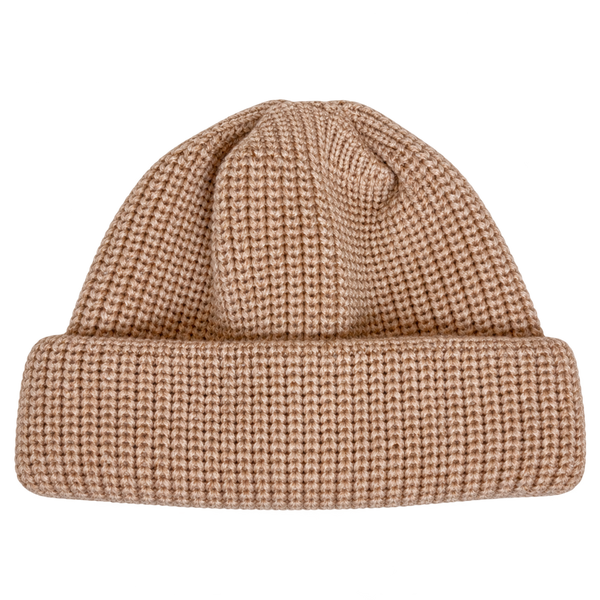 Thei-Sprint TS-3 Beanie Creme – kurze Strickmütze mit Umschlag