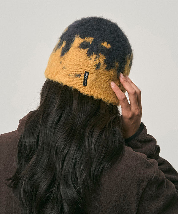 Gramicci Mohair Splatter Beanie Safron Splatter – Unisex Mütze