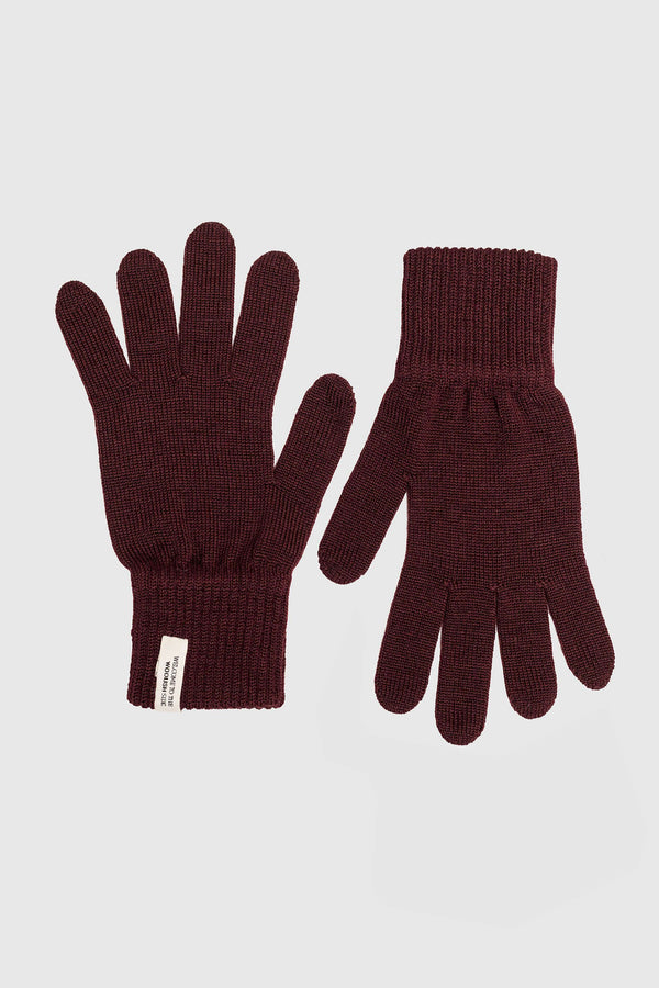Woolish Iki Merinohandschuhe unisex dunkelrot – Ansicht 2