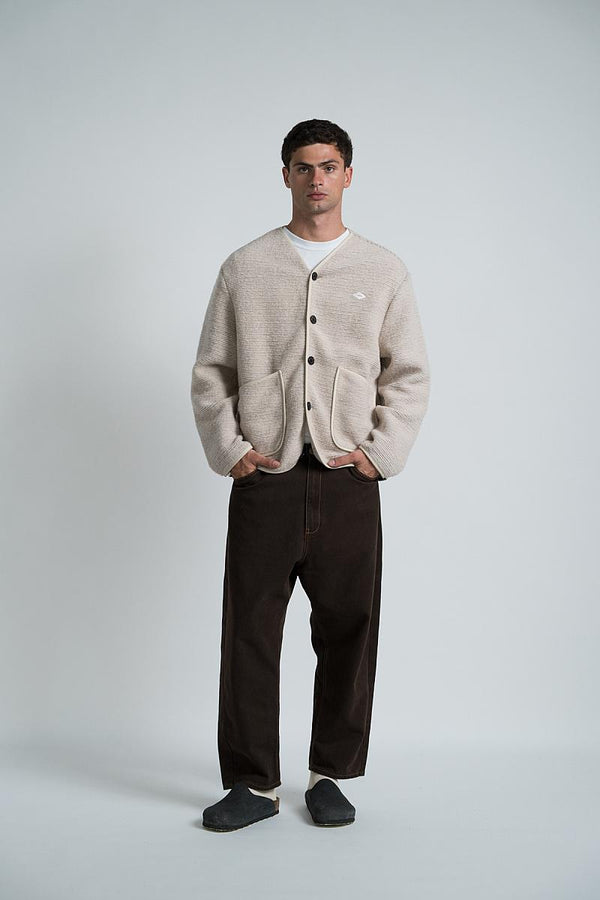 Wooden Store Cortina Buttons Cammello Cardigan Herren camel